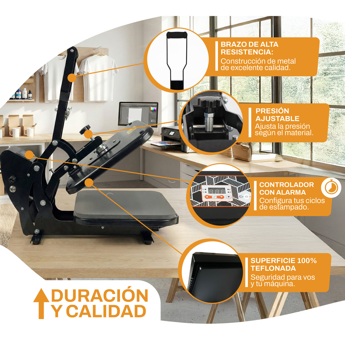 Sublimadora Plana Bandeja Deslizable 38x38 CS