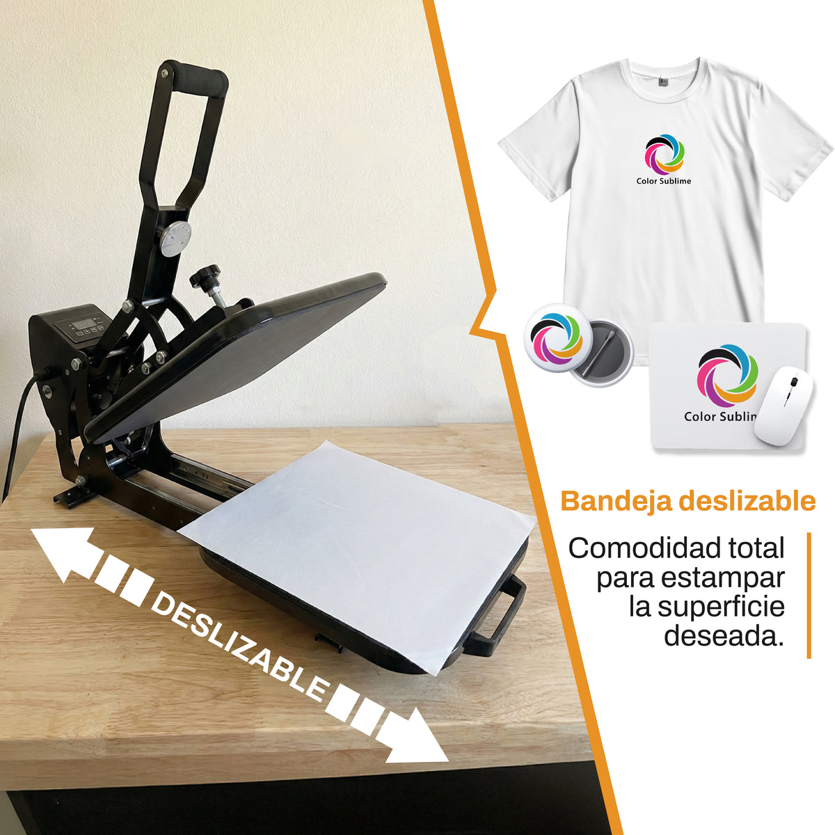 Sublimadora Plana Bandeja Deslizable 38x38 CS